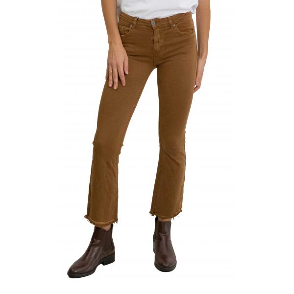 Pantalone sfrangiato alla caviglia tinta unita Alice